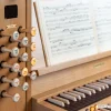 Beleuchtete Registerzüge im klassischen Stil der Gloria Concerto Plus Positiv 2-36