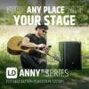 LD Systems ANNY – akkubetriebene, portable PA auf der Wiese; Musiker mit Gitarre steuert per Smartphone